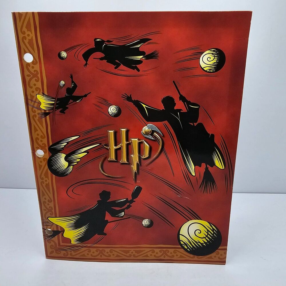 Vintage 2001 Harry Potter Quidditch Mead 2 Pocket Folder Portfolio 3 Hole Punch